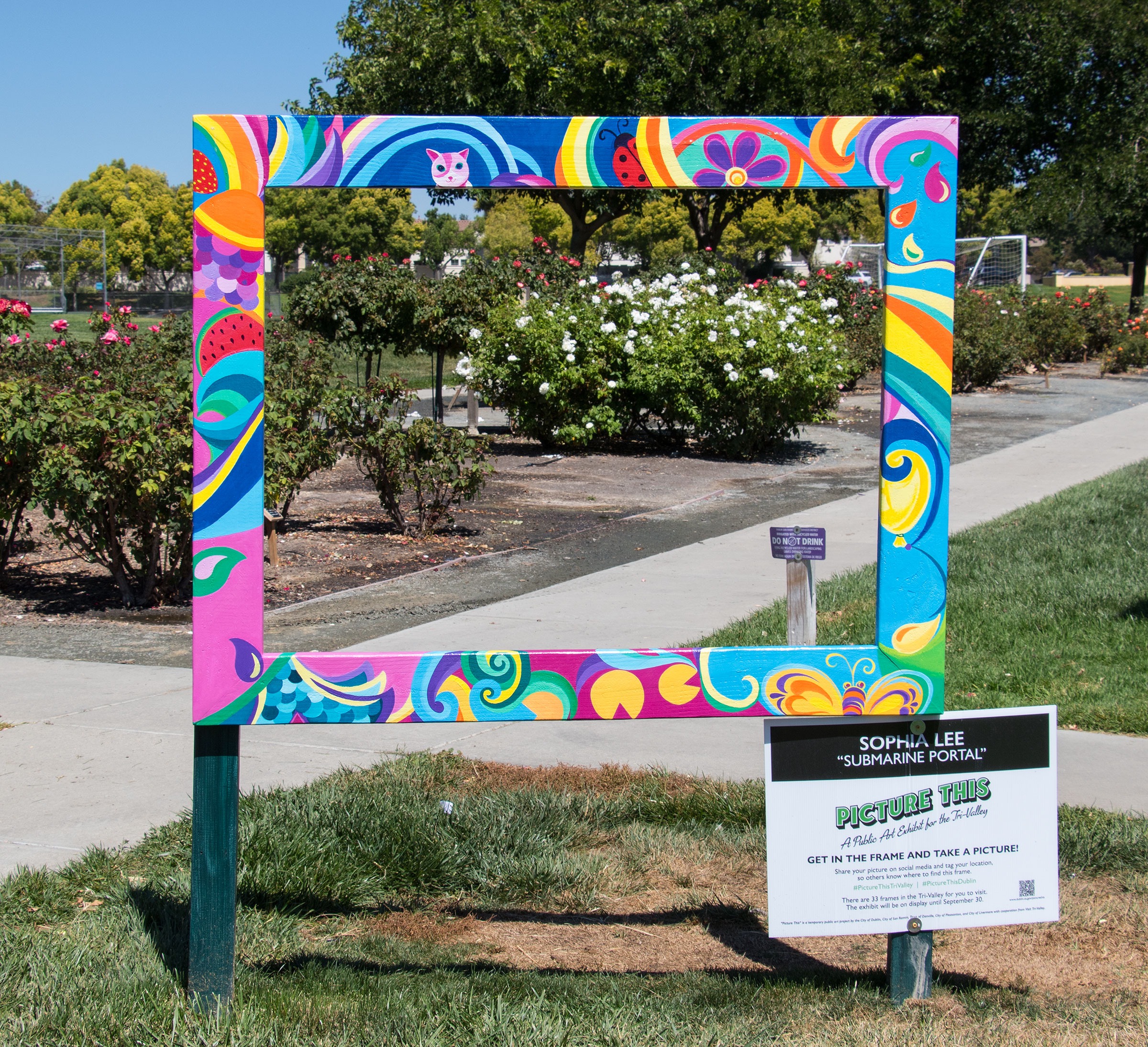 located by rose garden of Emerald Glen Park
